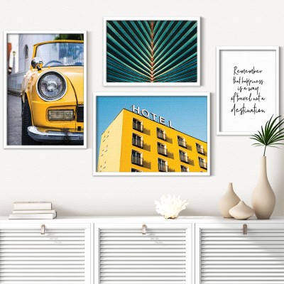 Χαρούμενα χρώματα, σε Καμβά, Gallery Wall, 4 Τεμάχια