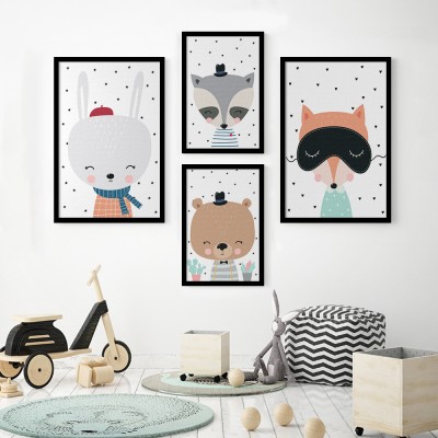 Houseart Animals sweet dreams, σε Καμβά, Gallery Wall, 4 τεμάχια