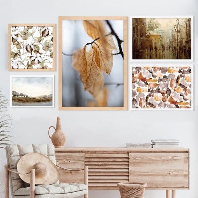 Φθινοπωρινή σύνθεση, σε Καμβά, Gallery Wall, 5 Τεμάχια