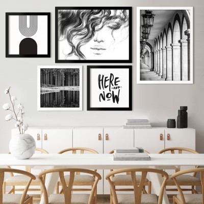 Houseart Minimal αρχιτεκτονική, σε Καμβά, Gallery Wall, 5 Τεμάχια