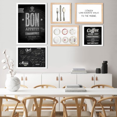 Houseart Walks to the fridge, σε Καμβά, Gallery Wall, 6 Τεμάχια