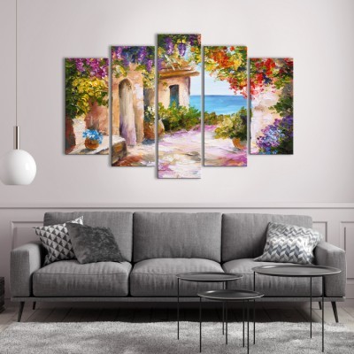 Houseart Ελαιογραφία, Σπίτι κοντά στη θάλασσα, Ελλάδα, Multipanel, 180 x 120 εκ.