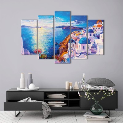 Ελαιογραφία, Ελληνικό νησί, Ελλάδα, Multipanel, 180 x 120 εκ.