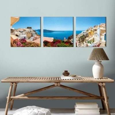Houseart Θέα από την Οία, Σαντορίνη, Ελλάδα, Multipanel, 150 x 50 εκ.
