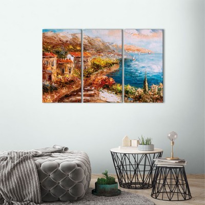 Ελαιογραφία, Γραφικό τοπίο στην Ελλάδα, Ελλάδα, Multipanel, 120 x 75 εκ.