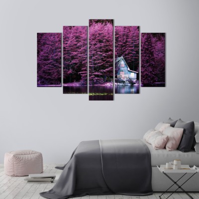 Σπίτι μέσα στο μωβ, Φύση, Multipanel, 180 x 120 εκ.