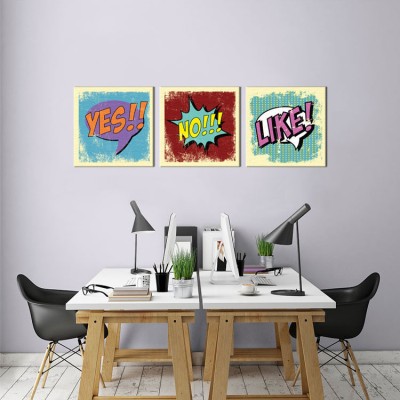 Houseart Yes,Like,No, Κόμικς, Multipanel, 150 x 50 εκ.