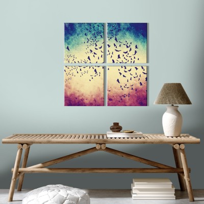 Houseart Πουλιά, Vintage, Multipanel, 100 x 100 εκ.