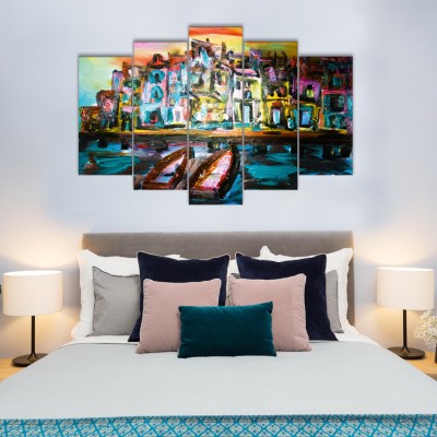 Houseart Τοπίο Πόλης, Ζωγραφική, Multipanel, 180 x 120 εκ.