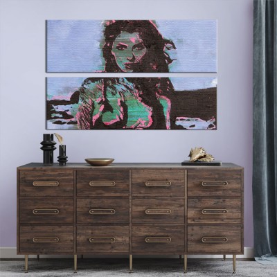 Houseart Πορτρέτο κοπέλας, Ζωγραφική, Multipanel, 120 x 74 εκ.