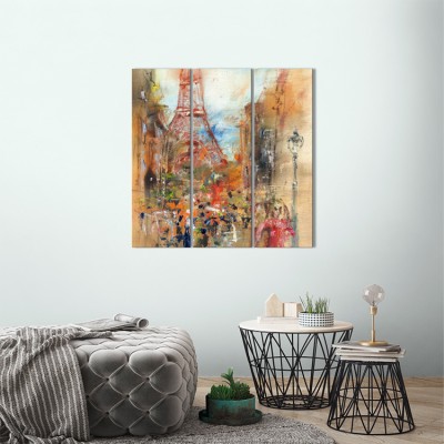 Houseart Παρίσι ζωγραφιά, Ζωγραφική, Multipanel, 99 x 101 εκ.