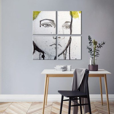 Houseart Νεαρή κοπέλα , πορτραίτο, Ζωγραφική, Multipanel, 100 x 100 εκ.