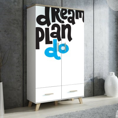 Houseart Dream Plan Do, Φράσεις, Αυτοκόλλητα ντουλάπας, 100 x 100 εκ.