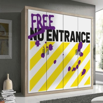 Free Entrance, Φράσεις, Αυτοκόλλητα ντουλάπας, 100 x 84 εκ. (55734)