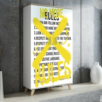 No Rules, Φράσεις, Αυτοκόλλητα ντουλάπας, 100 x 100 εκ. (55735)