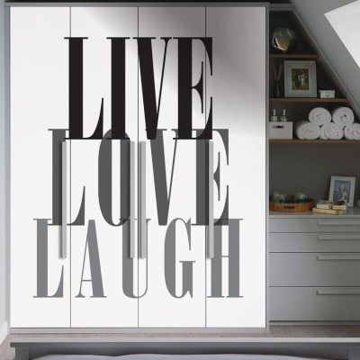 Live,Love,Laugh Φράσεις Αυτοκόλλητα ντουλάπας 65 x 185 cm (14226)