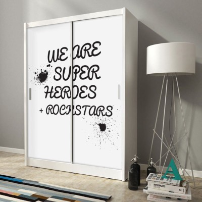 Houseart Super Heroes, Φράσεις, Αυτοκόλλητα ντουλάπας, 100 x 100 εκ.