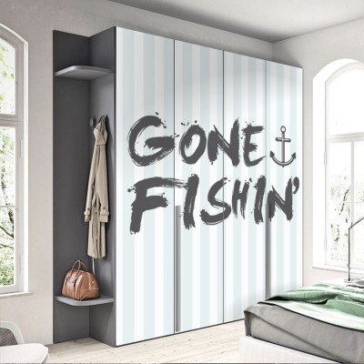 Gone Fishin Φράσεις Αυτοκόλλητα ντουλάπας 65 x 185 cm (14233)