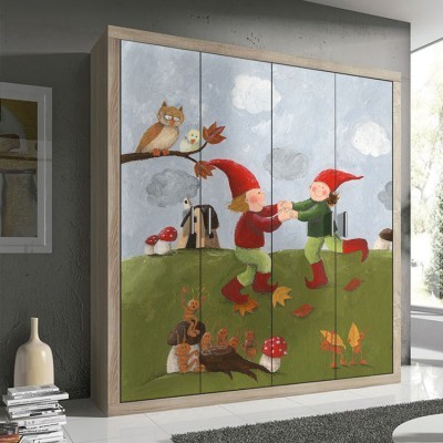 Χαριτωμένα παιδιά Παιδικά Αυτοκόλλητα ντουλάπας 65 x 185 cm (7803)