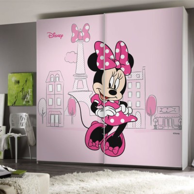 Houseart Minnie Mouse in Paris, Παιδικά, Αυτοκόλλητα ντουλάπας, 100 x 100 εκ.