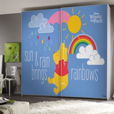 Sun & Rain, Winnie The Pooh, Παιδικά, Αυτοκόλλητα ντουλάπας, 100 x 100 εκ.