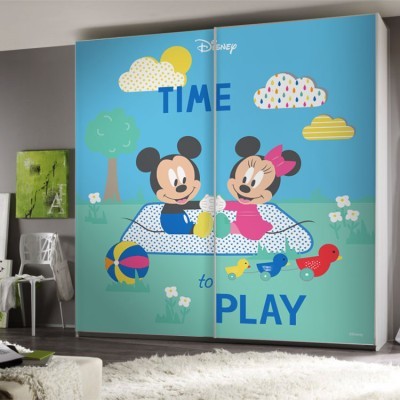 Ώρα για παιχνίδι, Mickey και Minnie, Παιδικά, Αυτοκόλλητα ντουλάπας, 100 x 100 εκ.