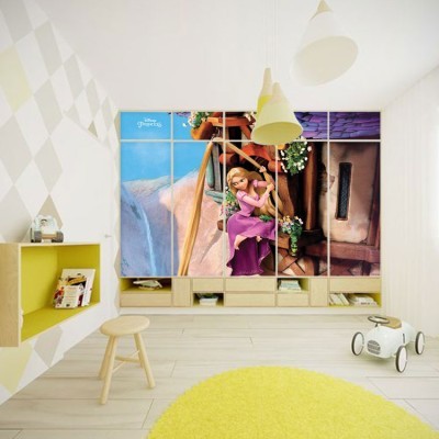 Rapunzel, Πριγκίπισσα, Παιδικά, Αυτοκόλλητα ντουλάπας, 100 x 100 εκ.