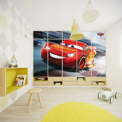 McQueen is running!, Παιδικά, Αυτοκόλλητα ντουλάπας, 100 x 100 εκ.