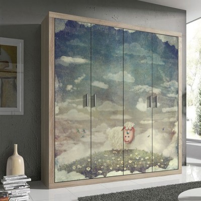 Κριαράκι σε ξέφωτο, Παιδικά, Αυτοκόλλητα ντουλάπας, 100 x 100 εκ.