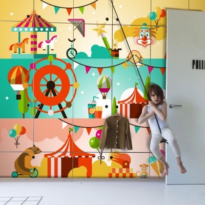 Τσίρκο, Παιδικά, Αυτοκόλλητα ντουλάπας, 100 x 81 εκ.