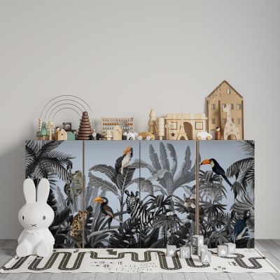 Τροπική ζούγκλα, Παιδικά, Αυτοκόλλητα ντουλάπας, 100 x 56 εκ. (55335)
