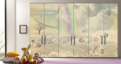Φανταστική πόλη στον ουρανό Παιδικά Αυτοκόλλητα ντουλάπας 65 x 185 cm (12400)