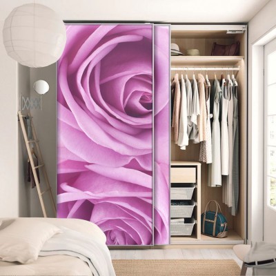 Ροζ τριαντάφυλλα Φύση Αυτοκόλλητα ντουλάπας 65 x 185 cm (7815)