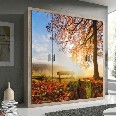 Φθινόπωρινο τοπίο Φύση Αυτοκόλλητα ντουλάπας 65 x 185 cm (19503)