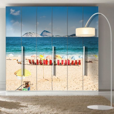 Houseart Παραλία, Φύση, Αυτοκόλλητα ντουλάπας, 123 x 82 εκ.