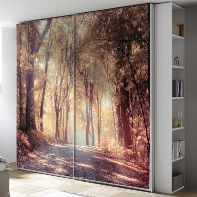 Φθινοπωρινό Δάσος, Φύση, Αυτοκόλλητα ντουλάπας, 100 x 67 εκ. (55739)