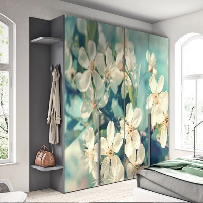 Άνθη κερασιάς, Φύση, Αυτοκόλλητα ντουλάπας, 100 x 100 εκ. 11288