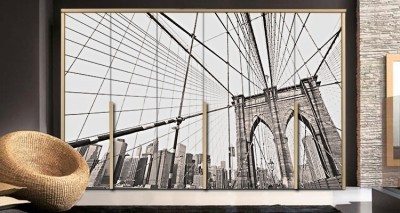 Γέφυρα του Μπρούκλιν, Νέα Υόρκη Πόλεις – Ταξίδια Αυτοκόλλητα ντουλάπας 65 x 185 cm (18736)