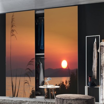 Ηλιοβασίλεμα στη Σιθωνία της Χαλκιδικής Ελλάδα Αυτοκόλλητα ντουλάπας 65 x 185 cm (12329)