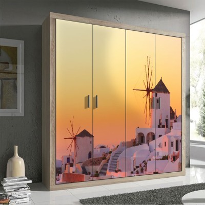 Ηλιοβασίλεμα στη Σαντορίνη Ελλάδα Αυτοκόλλητα ντουλάπας 65 x 185 cm (11244)