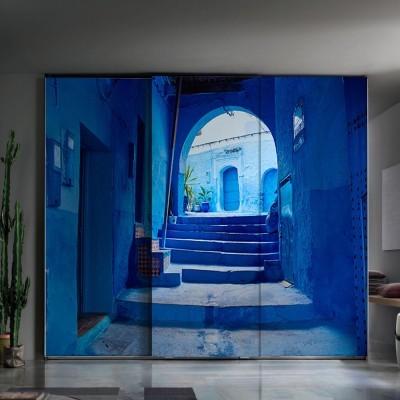 Μπλε Σοκάκι, Ελλάδα, Αυτοκόλλητα ντουλάπας, 100 x 100 εκ. (55681)