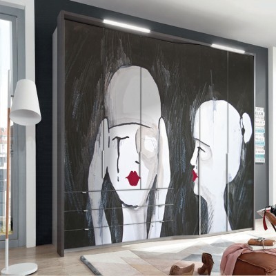 Houseart Αυθεντικός πίνακας δύο γυναικών, Ζωγραφική, Αυτοκόλλητα ντουλάπας, 120 x 77 εκ.