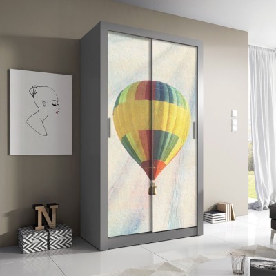 Αερόστατο, Vintage, Αυτοκόλλητα ντουλάπας, 110 x 83 εκ.