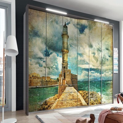 Φάρος με μονοπάτι, Vintage, Αυτοκόλλητα ντουλάπας, 123 