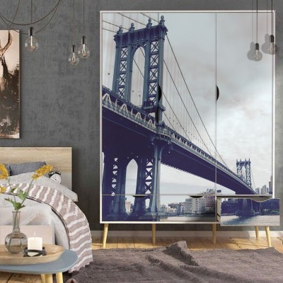 Γέφυρα του Μανχάταν, Νέα Υόρκη Vintage Αυτοκόλλητα ντουλάπας 65 x 185 cm (19349)