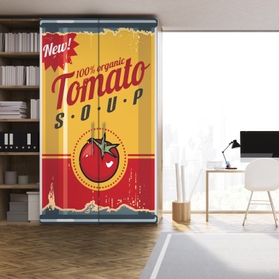 Tomato Soup, Vintage, Αυτοκόλλητα ντουλάπας, 100 x 152 εκ. (55674)