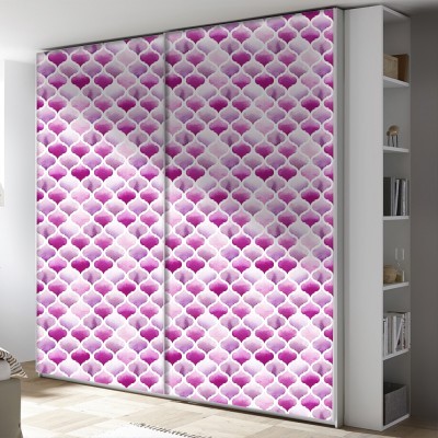 Ροζ Μοτίβο με Ρόμβους, Φόντο – Τοίχοι, Αυτοκόλλητα ντουλάπας, 100 x 100 εκ. (55718)