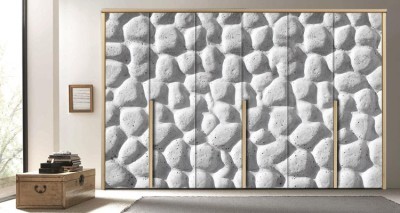 Πέτρινος Λευκός τοίχος Φόντο – Τοίχοι Αυτοκόλλητα ντουλάπας 65 x 185 cm (12394)