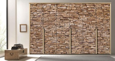 Πέτρινος τοίχος Φόντο – Τοίχοι Αυτοκόλλητα ντουλάπας 65 x 185 cm (8456)