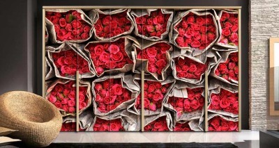 Κόκκινα τριαντάφυλλα Φόντο – Τοίχοι Αυτοκόλλητα ντουλάπας 65 x 185 cm (12380)